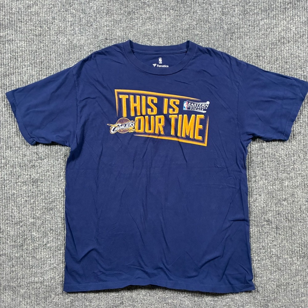 Fanatics Cleveland Cavaliers "This Is Our Time" T-Shirt‎ Mens Large Blue NBA